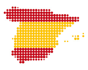 Image showing Map and flag of Spain