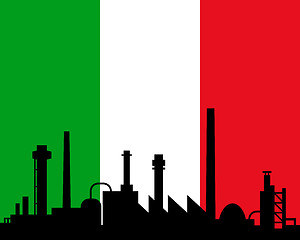 Image showing Industry and flag of Italy