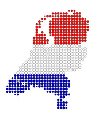 Image showing Map and flag of the Netherlands