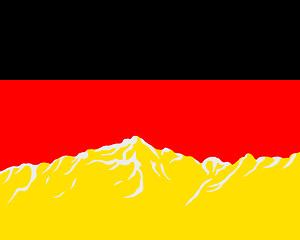 Image showing Mountains with flag of Germany
