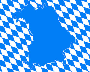 Image showing Map and flag of Bavaria