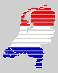 Image showing Map and flag of the Netherlands