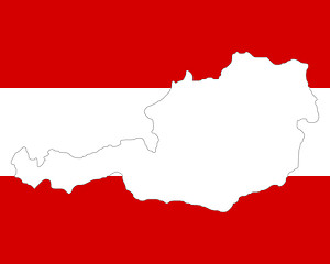 Image showing Map and flag of Austria