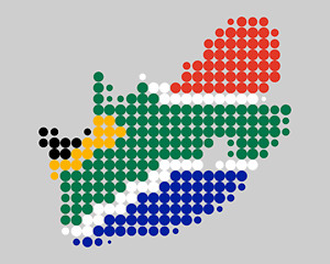 Image showing Map and flag of South Africa