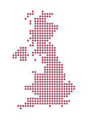 Image showing Map of the Great Britain with Union Jack