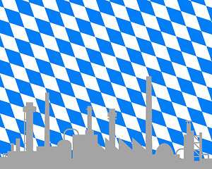 Image showing Industry and flag of Bavaria
