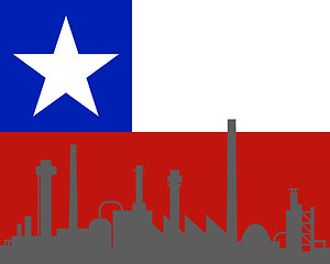 Image showing Industry and flag of Chile