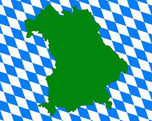 Image showing Map and flag of Bavaria