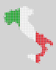 Image showing Map and flag of Italy