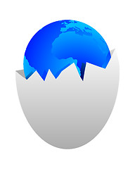 Image showing World in egg shell