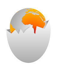 Image showing World in egg shell