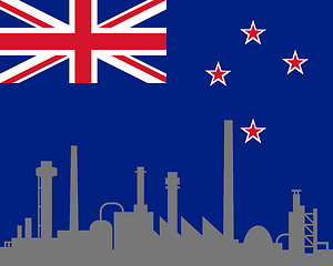 Image showing Industry and flag of New Zealand
