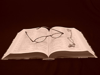 Image showing Bible Glasses and Cross