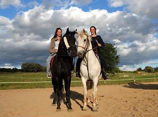 Image showing horse and women in dressage