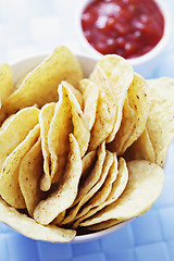 Image showing nachos with salsa