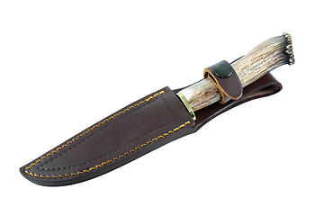 Image showing hunting knife sheathed