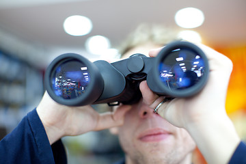 Image showing man with binoculars