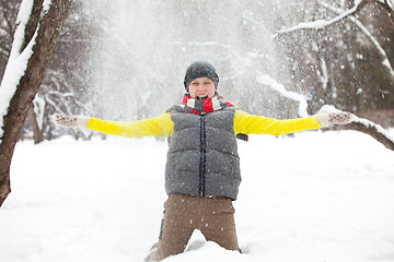 Image showing a young girl and snow