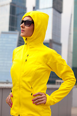 Image showing girl in a yellow hood