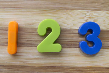 Image showing Letter magnets 1 2 3 