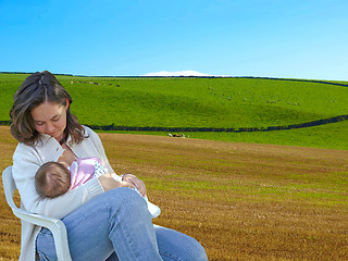 Image showing Breastfeeding mum