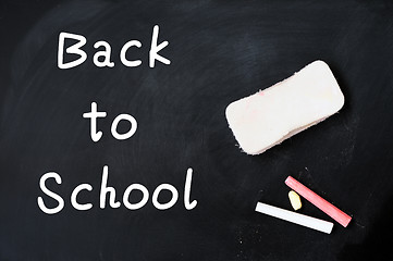 Image showing Back to School written on a Chalkboard
