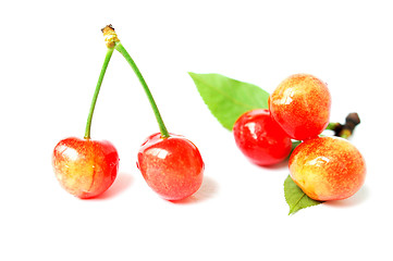 Image showing Cherry fruits on a white background