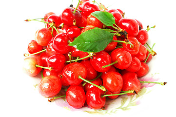 Image showing Cherry fruits on a white background