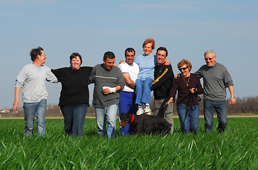 Image showing people and dog