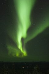 Image showing Vertical Aurora Borealis stripe