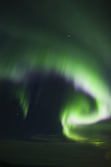 Image showing Colorful band of aurora borealis