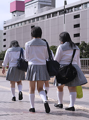 Image showing Japanese schoolgirls group