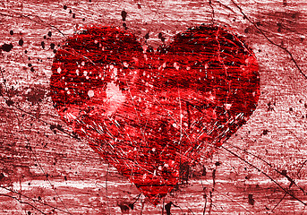 Image showing grunge background with heart