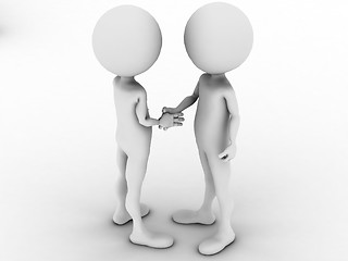Image showing 3d man business handshake 
