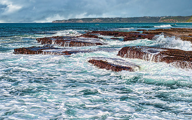 Image showing waves on rocks at the coast