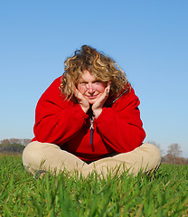 Image showing sitting woman