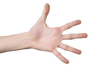 Image showing boy hand (palm) isolated on white background