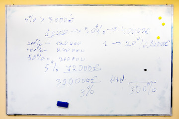 Image showing Business calculation on the teacher board