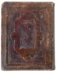 Image showing closed XIX century  vintage bible on white background