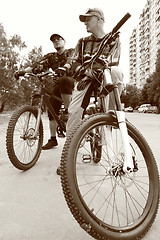 Image showing two real bicyclists