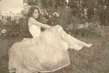 Image showing vintage style portrait of the beautiful girl