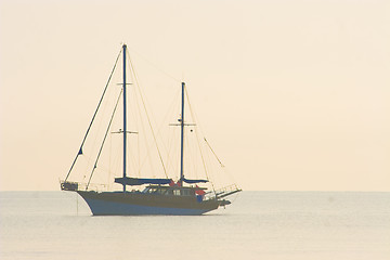 Image showing Sailboat sailing in the evening