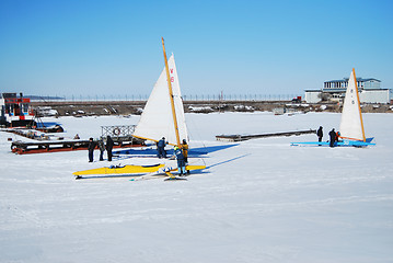 Image showing Ice Boat Racing Team