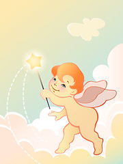 Image showing Angel baby with wand