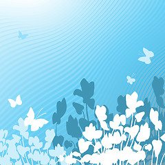 Image showing Blue floral background