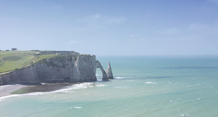Image showing landscape, the cliffs of Etretat in France