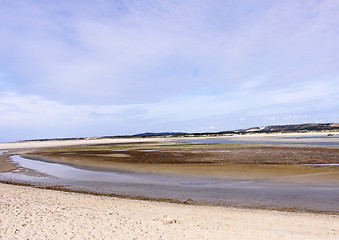 Image showing seascape and beach at low tide on the coast of opal in France