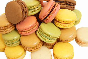 Image showing assortment of macaroons on a white background