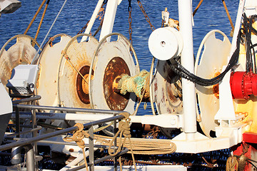 Image showing details of an old fishing boat, a trawler