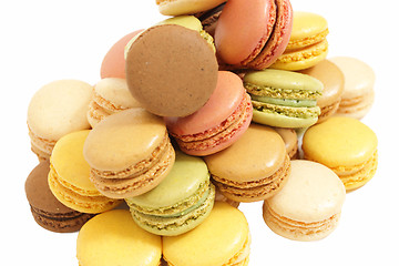 Image showing assortment of macaroons on a white background